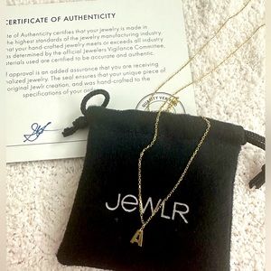 Dainty upper case letter A initial necklace from Jewlr.